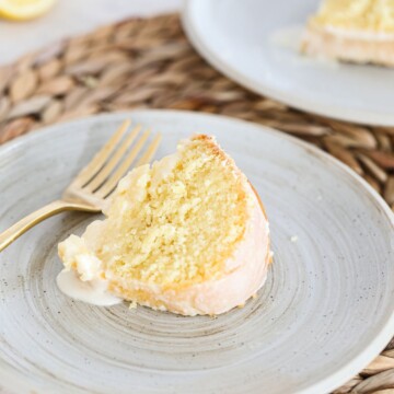 Lemon Bundt Cake Image Slice of Cake