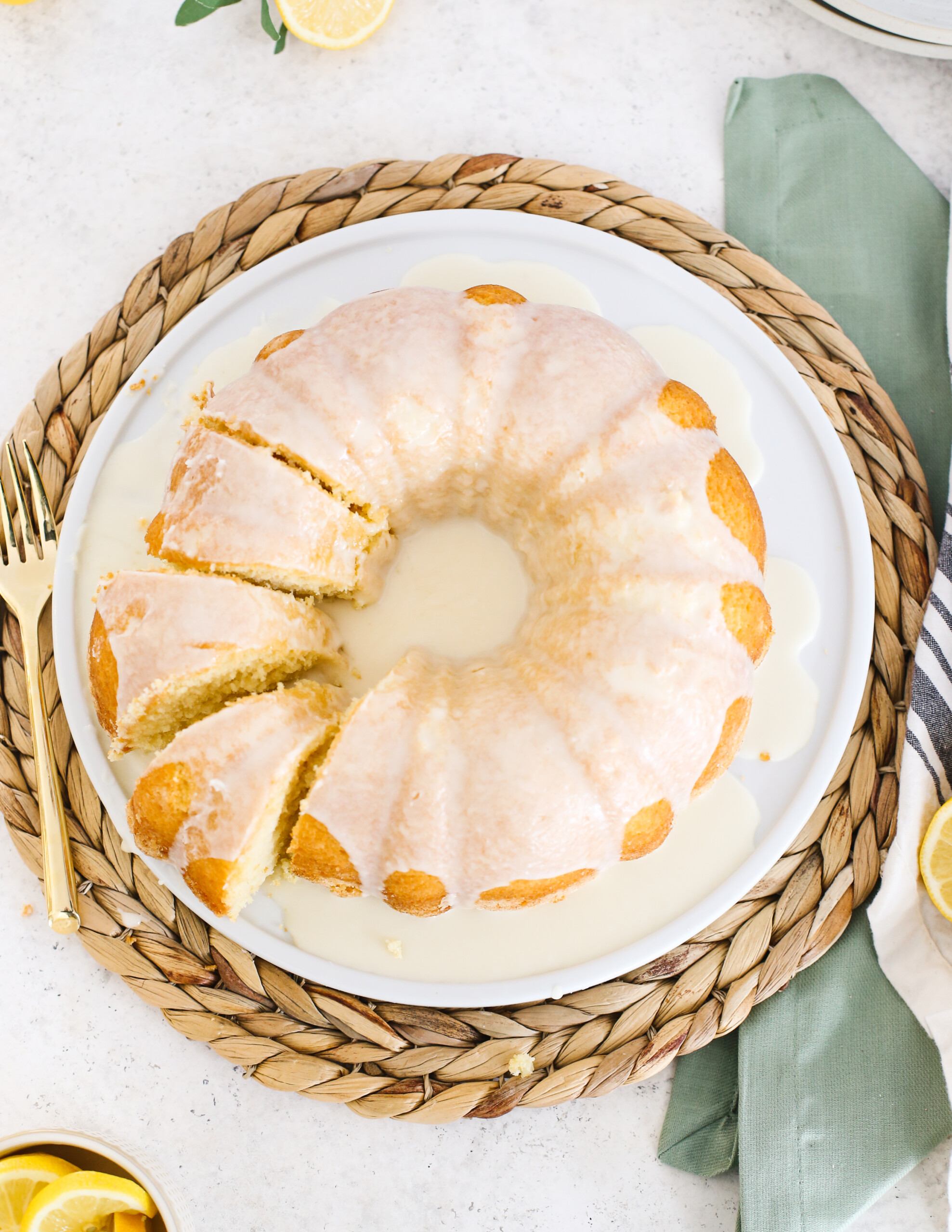 Lemon Bundt Cake overhead photo